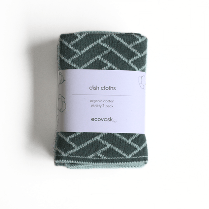 Ecovask - Dishcloth Variety 3 Pk, Sea Foam. Blues Collection - The Flower Crate