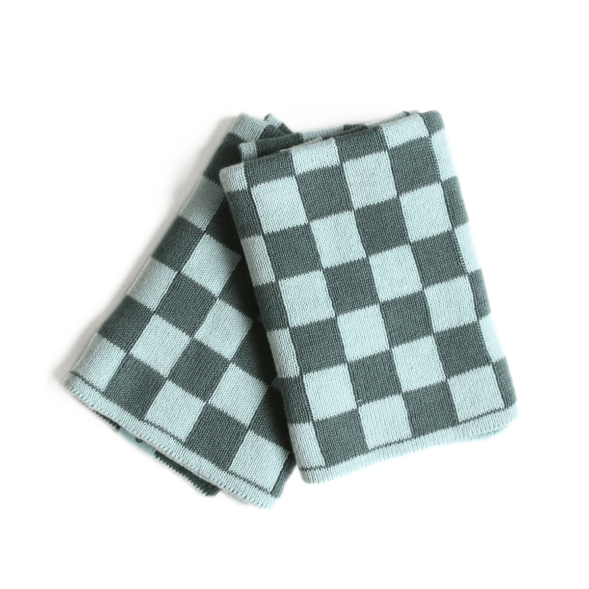 Ecovask - Multi Cloth 2Pk, Seafoam Chequer. Blues Collection - The Flower Crate