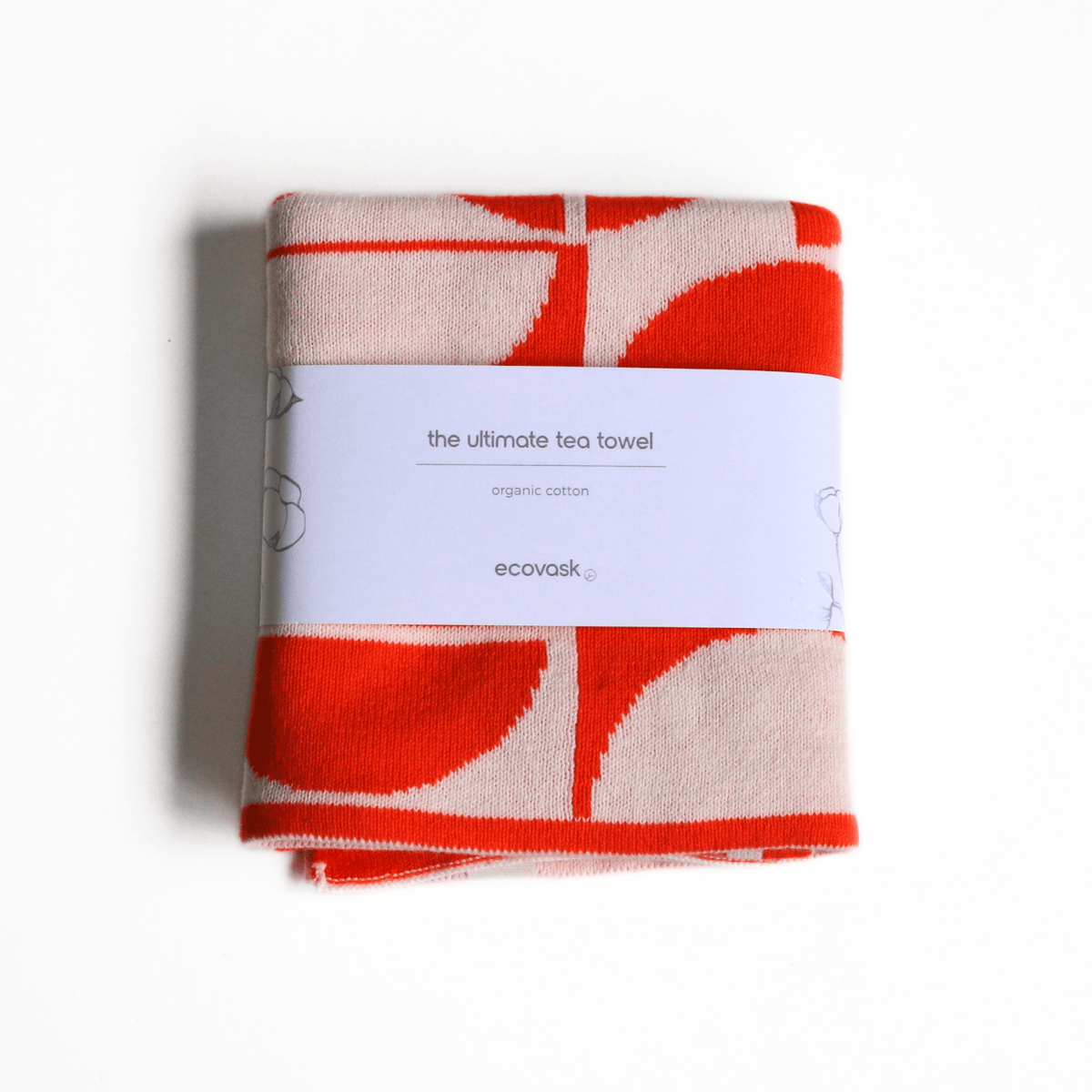 Ecovask - The Ultimate Tea Towel, Mandarin Geo. Petal Collection. - The Flower Crate