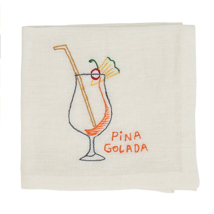 Embroidered Cocktail Napkins - The Flower Crate