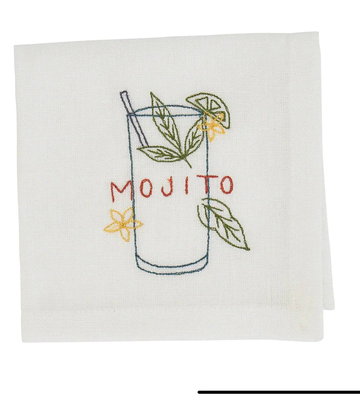 Embroidered Cocktail Napkins - The Flower Crate
