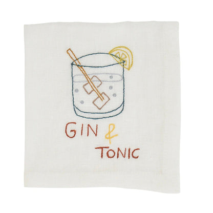 Embroidered Cocktail Napkins - The Flower Crate