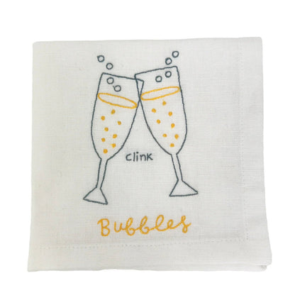 Embroidered Cocktail Napkins - The Flower Crate