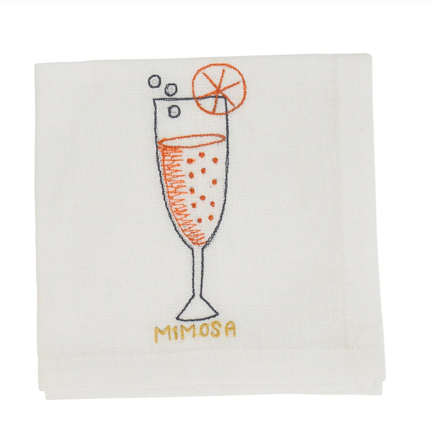 Embroidered Cocktail Napkins - The Flower Crate