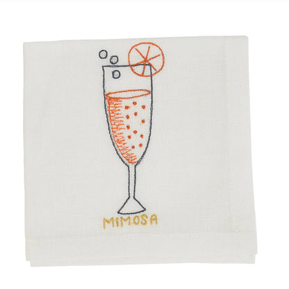 Embroidered Cocktail Napkins - The Flower Crate