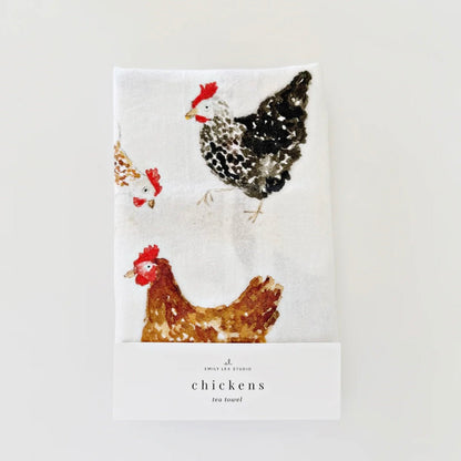 Emily Lex Studio - Chickens Tea Towel - The Flower Crate