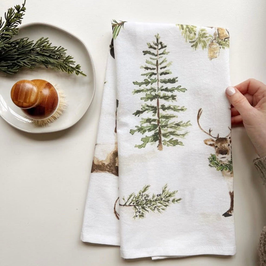 Emily Lex Studio - Evergreen Tea Towel - The Flower Crate