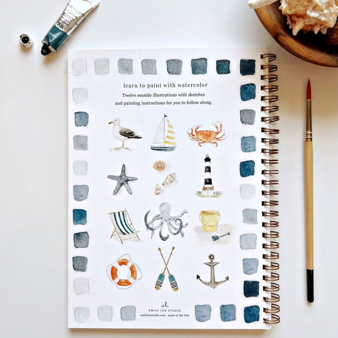 Emily Lex Studio - Seaside Watercolour Workbook - The Flower Crate