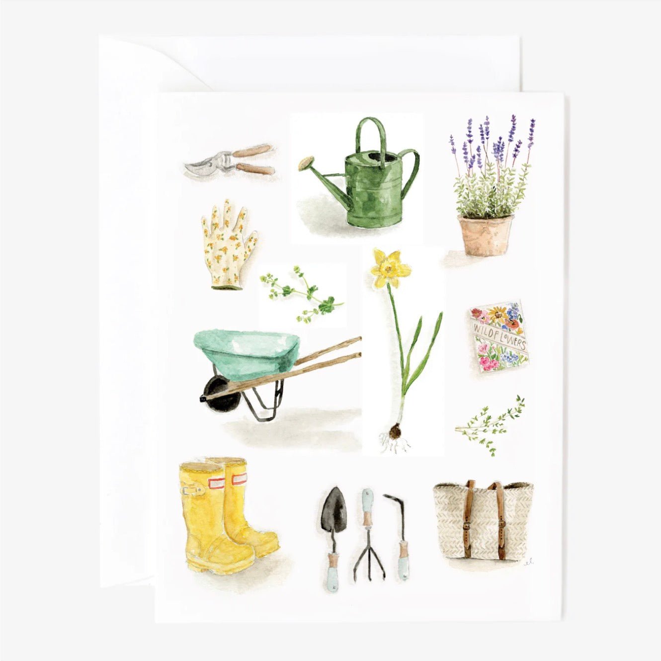 Emily Lex Studio - Watercolour Greeting Card - The Flower Crate