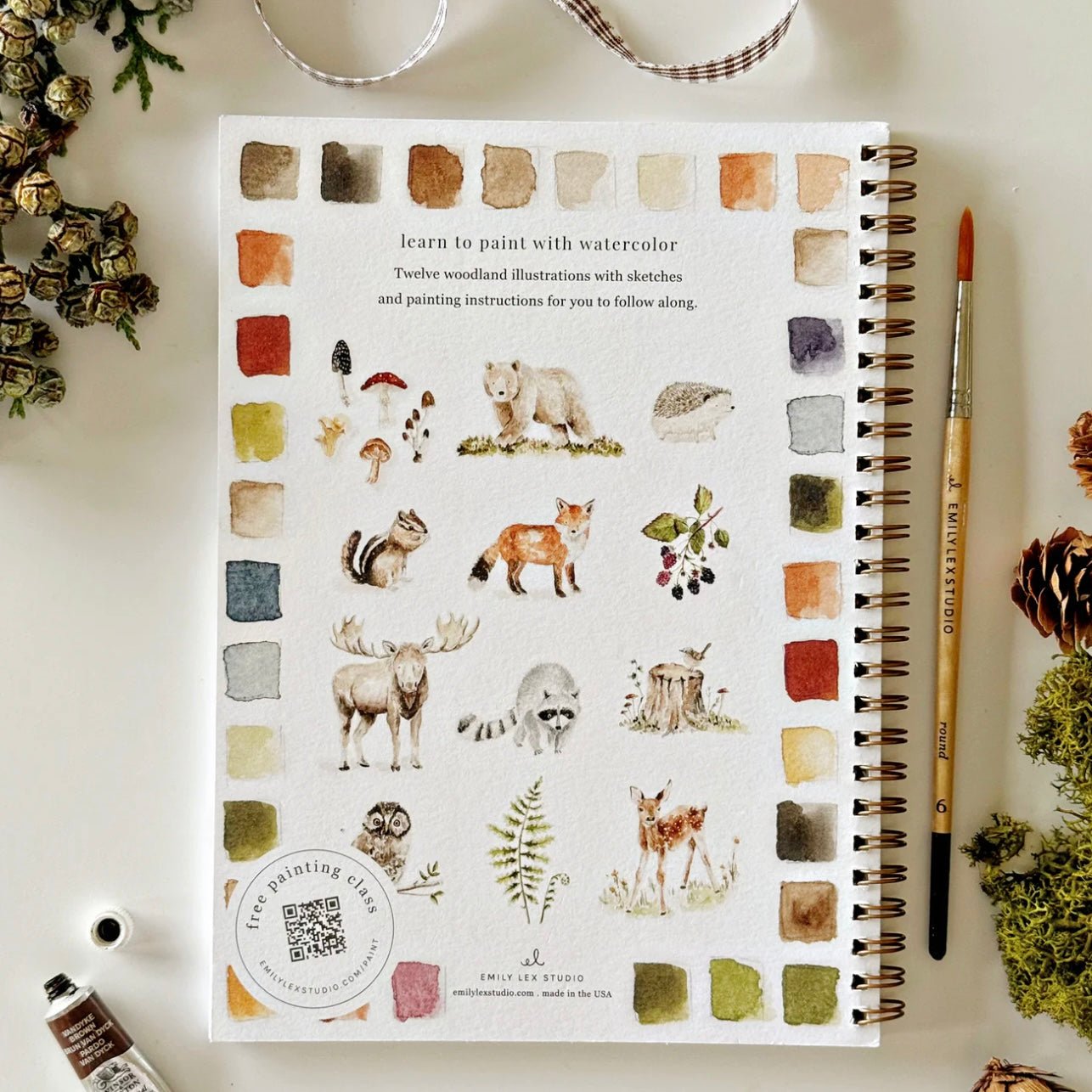 Emily Lex Studio - Woodland Watercolour Workbook - The Flower Crate