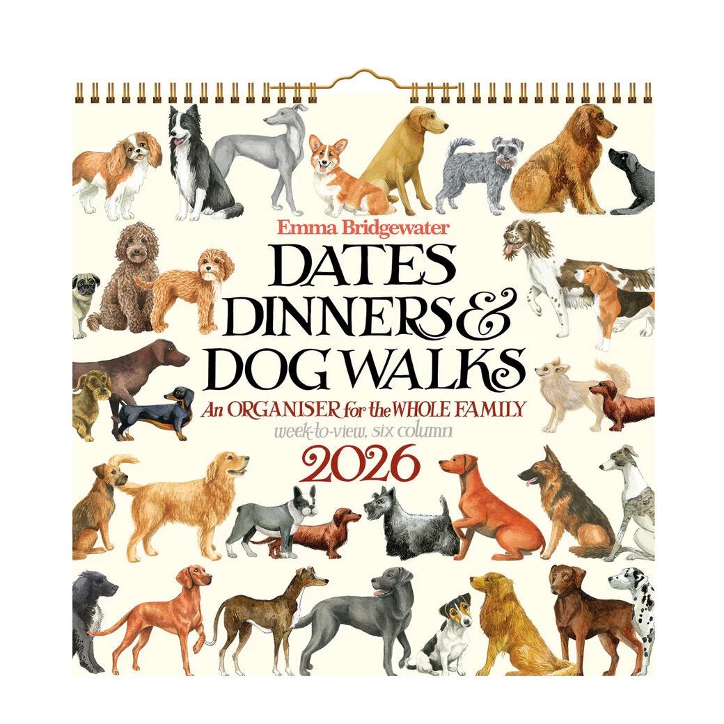 Emma Bridgewater - 2026 Date, Dinners &amp; Dog Walks Wall Calendar - The Flower Crate