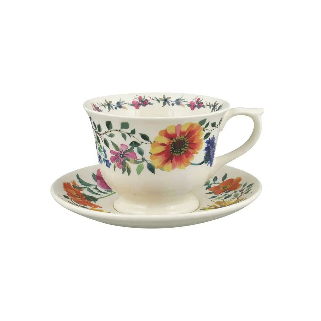 Emma Bridgewater 40 Years - Garden Flowers Large Teacup &amp; Saucer - The Flower Crate