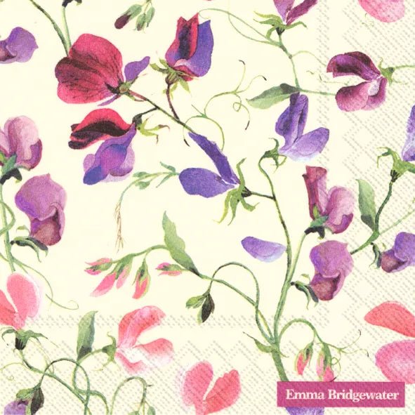 Emma Bridgewater - Cream Sweet Pea Luncheon Napkins - The Flower Crate