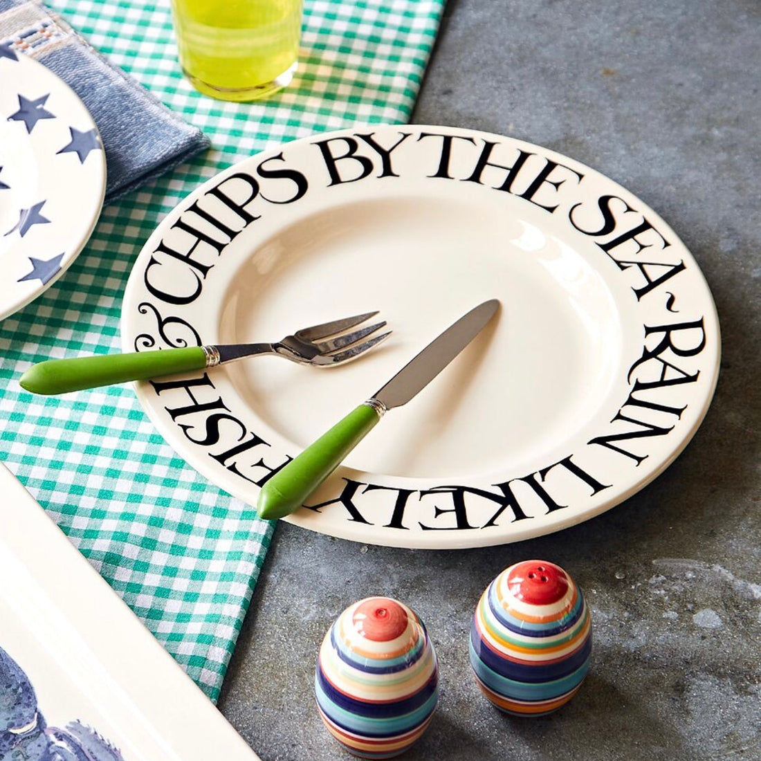 Emma Bridgewater - Fish &amp; Chips 10 ½&quot; Plate - The Flower Crate