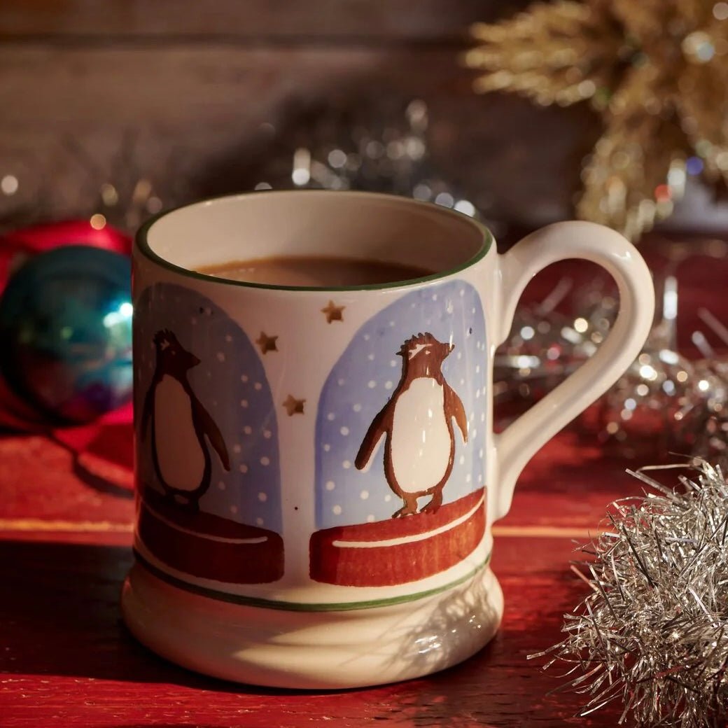 Emma Bridgewater - Penguin Snow Globe ½ Pint Mug - The Flower Crate