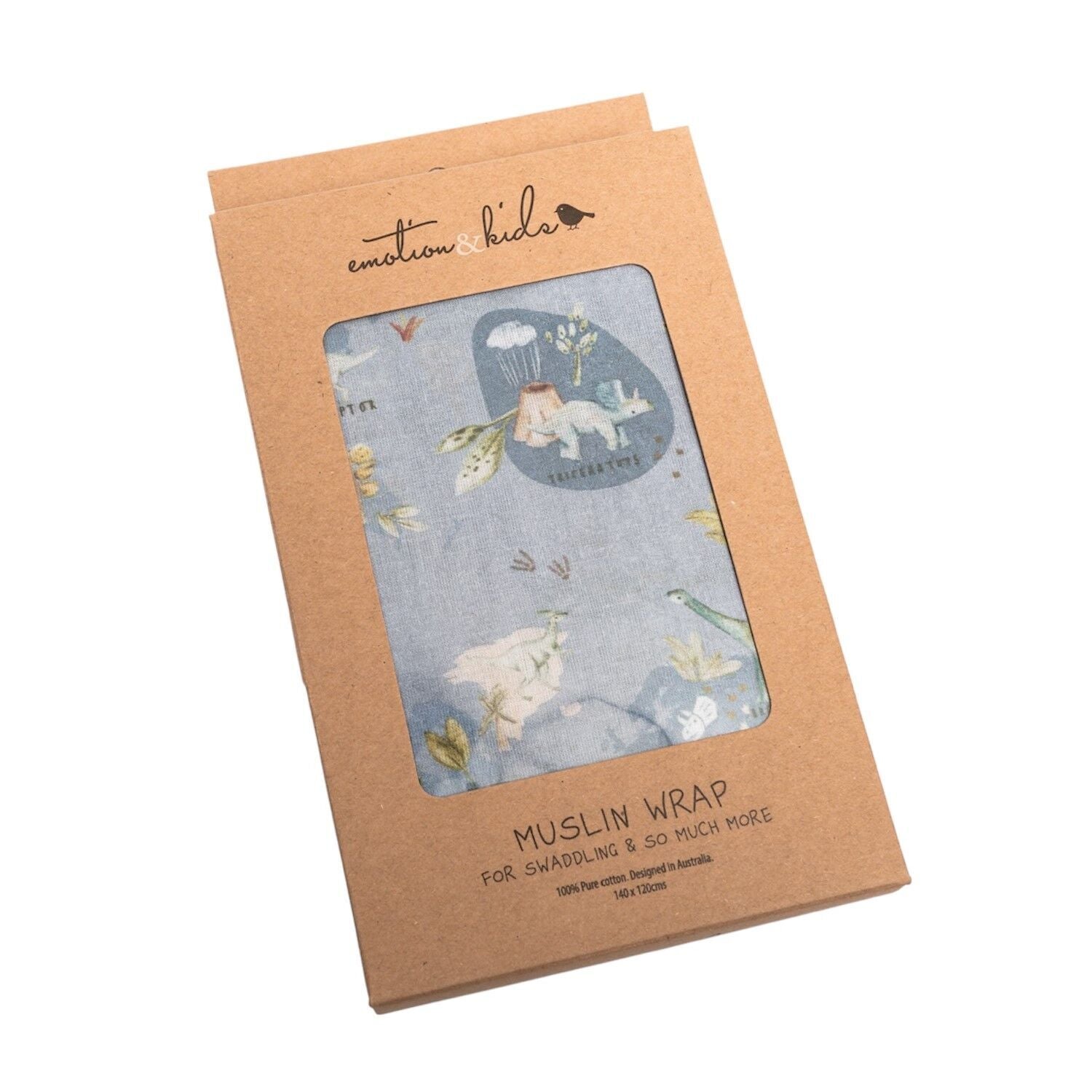 Emotion &amp; Kids - Dinosaur Muslin Wrap - The Flower Crate