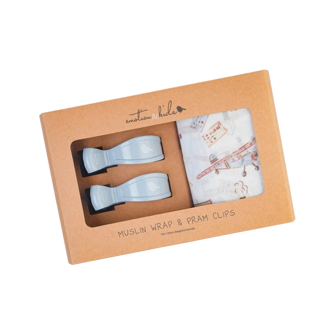 Emotion & Kids - Vintage Transport Muslin Wrap + Pram Clip Set - The Flower Crate