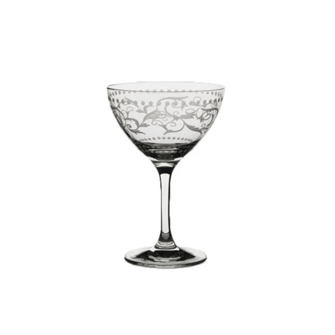 Etched Dot Martini Glass - The Flower Crate