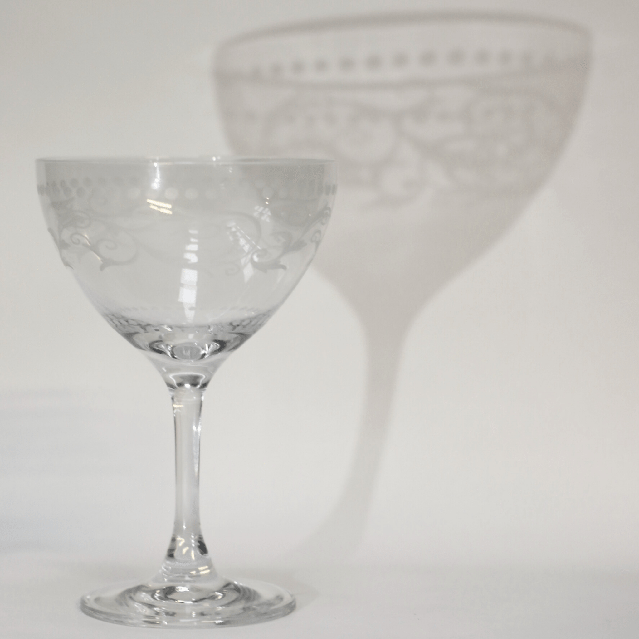 Etched Dot Martini Glass - The Flower Crate