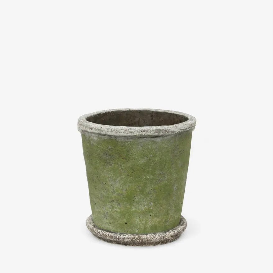 Evergreen Plant Pot &amp; Saucer - The Flower Crate