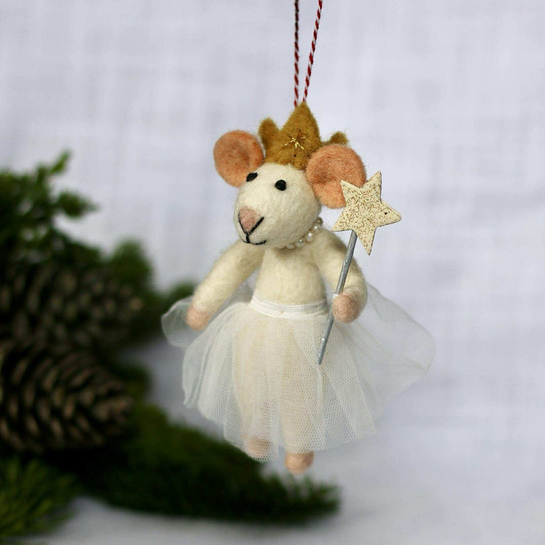 Felted Christmas Decoration - Mouse Fairy - The Flower Crate