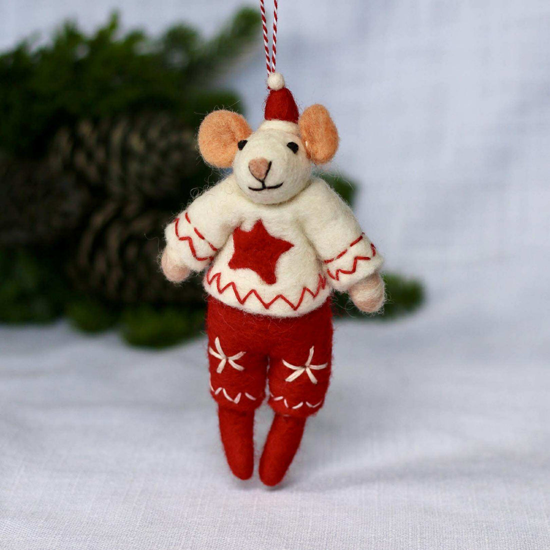 Felted Christmas Decoration - Mouse Micah - The Flower Crate