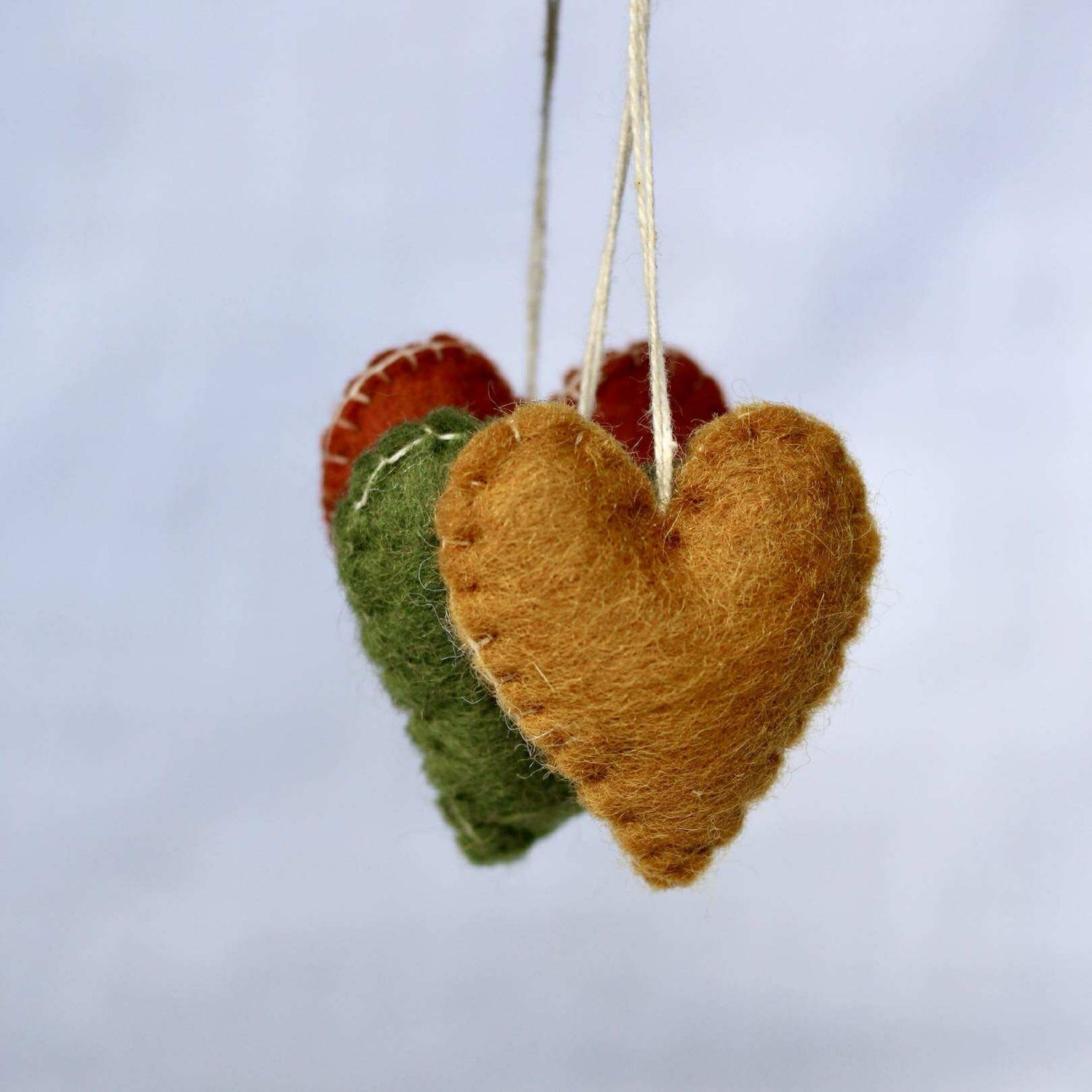 Felted Wool Hanging Heart Decorations - The Flower Crate