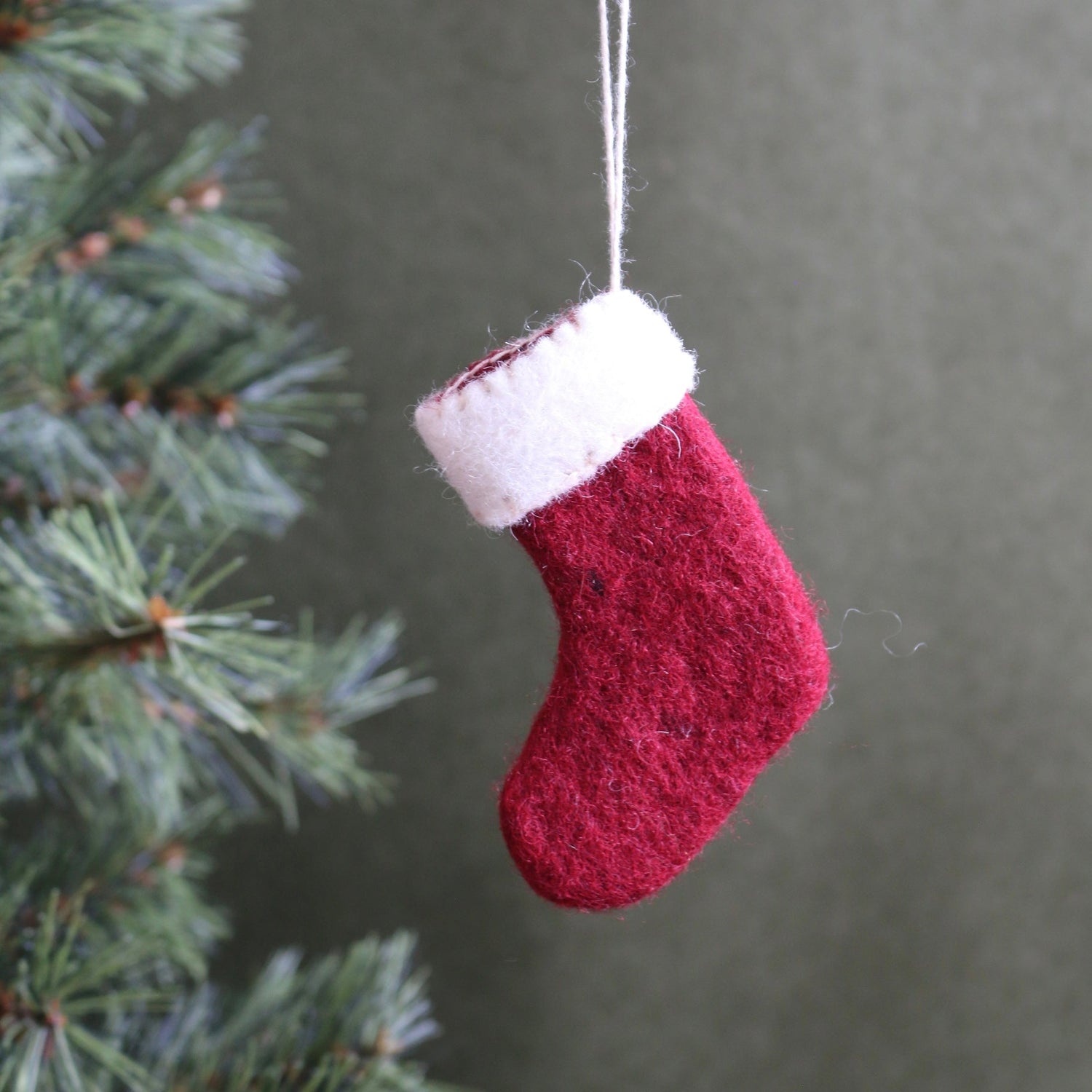 Felted Wool Mini Christmas Stocking Decoration - The Flower Crate