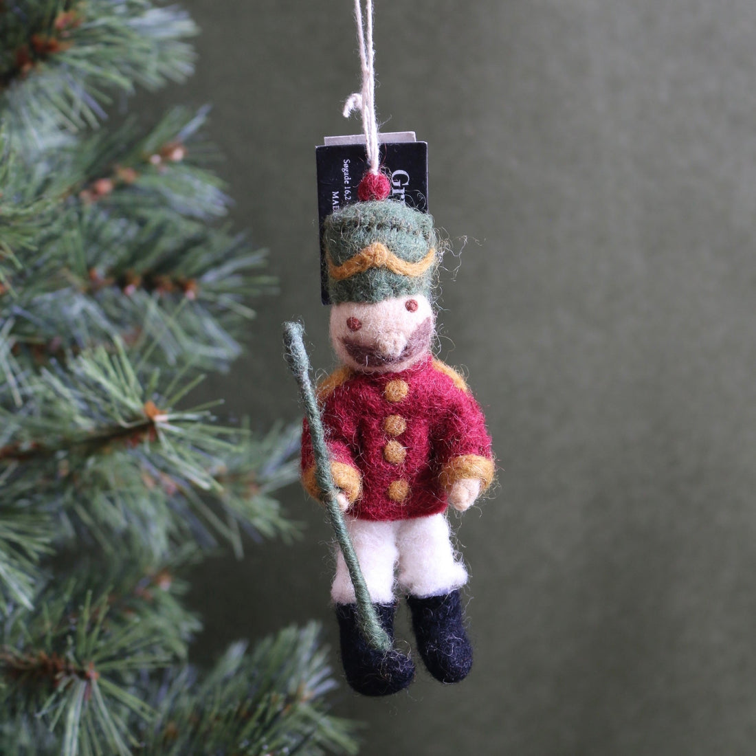 Felted Wool Nut Cracker In Jacket &amp; Hat Decoration - The Flower Crate