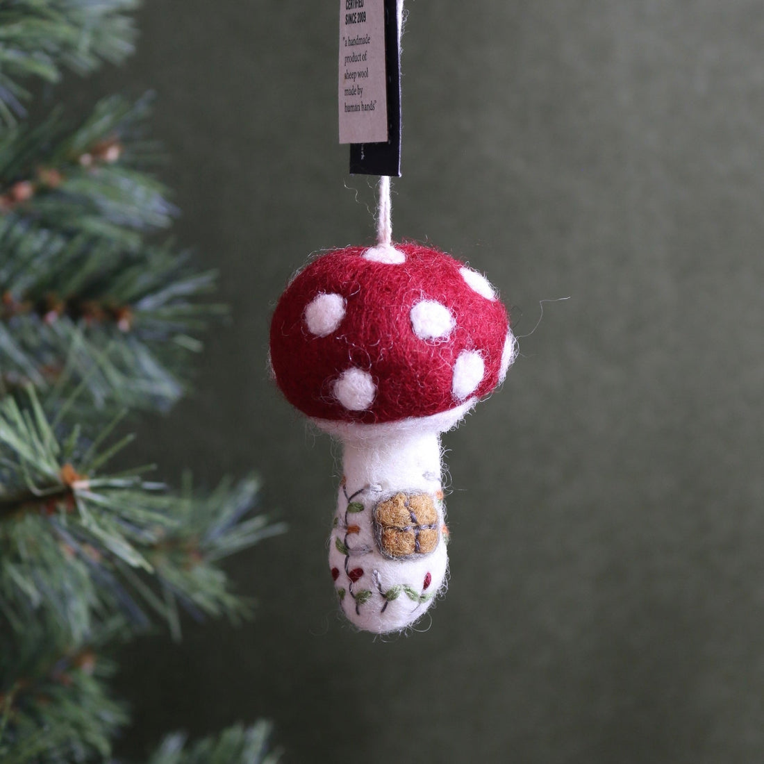 Felted Wool Small Mushroom House Decoration - The Flower Crate