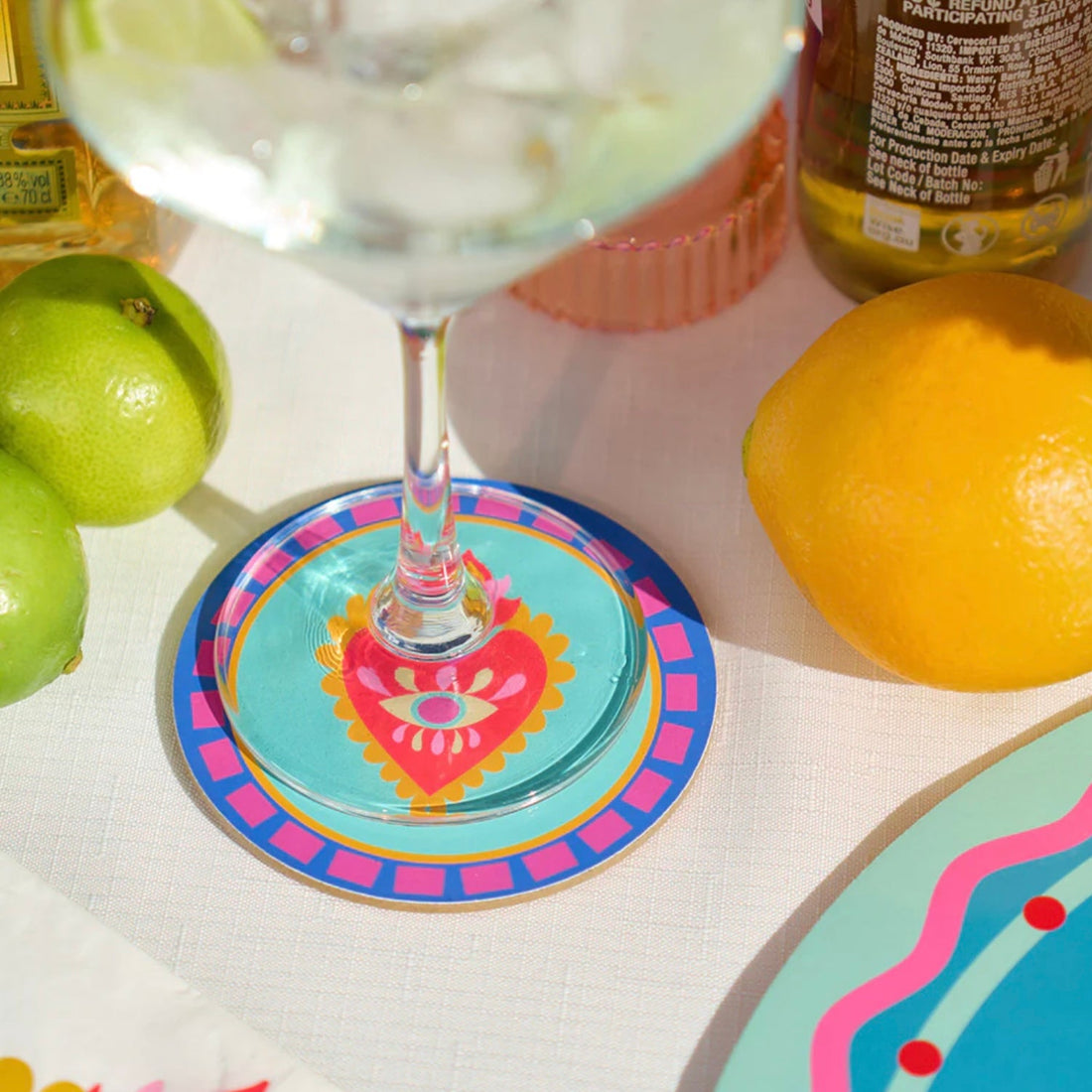 Fiesta Cork Backed Coasters - The Flower Crate