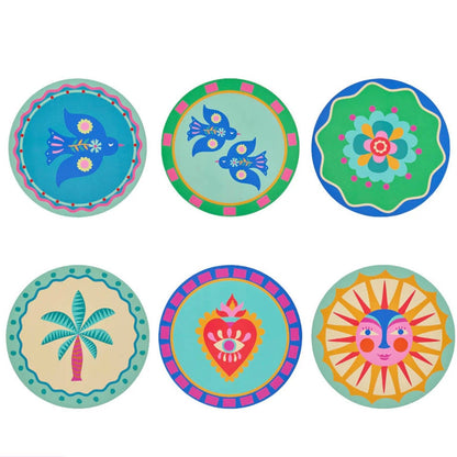 Fiesta Cork Backed Coasters - The Flower Crate