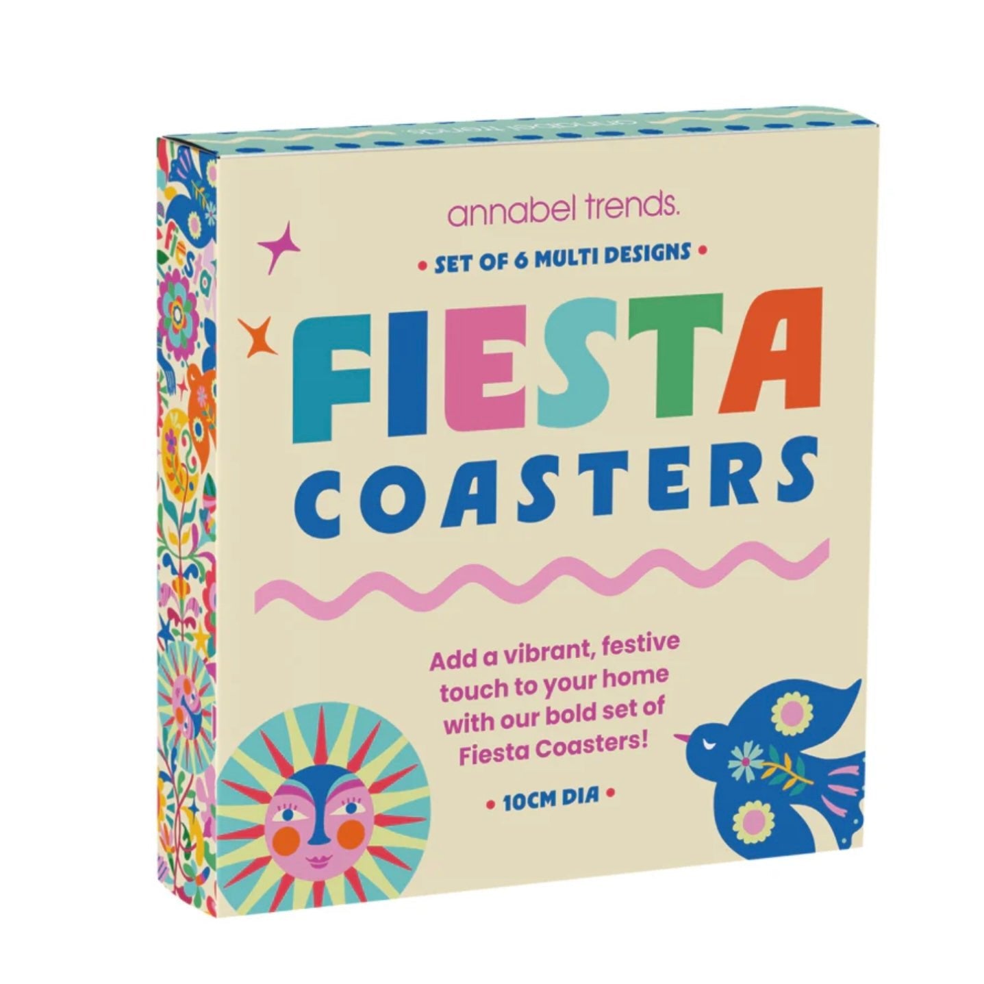 Fiesta Cork Backed Coasters - The Flower Crate