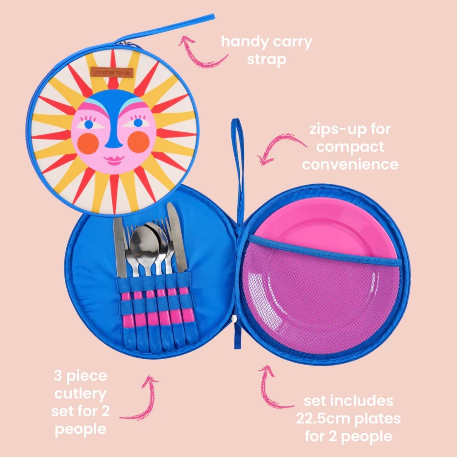 Fiesta Round Plate Picnic Set - The Flower Crate