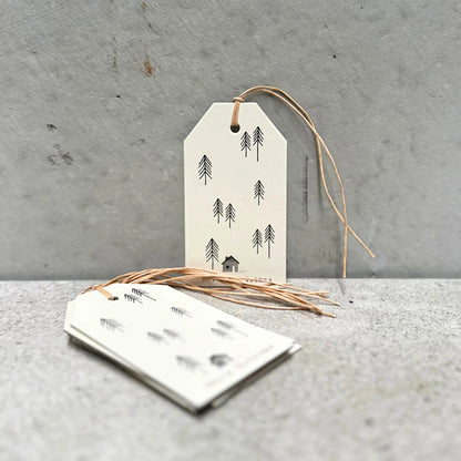 Fir Tree House Gift Tag - Pack 6 - The Flower Crate