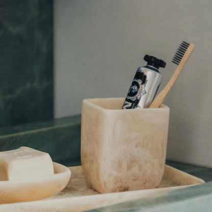 Flow Resin Toothbrush Holder - Peach Blush - The Flower Crate