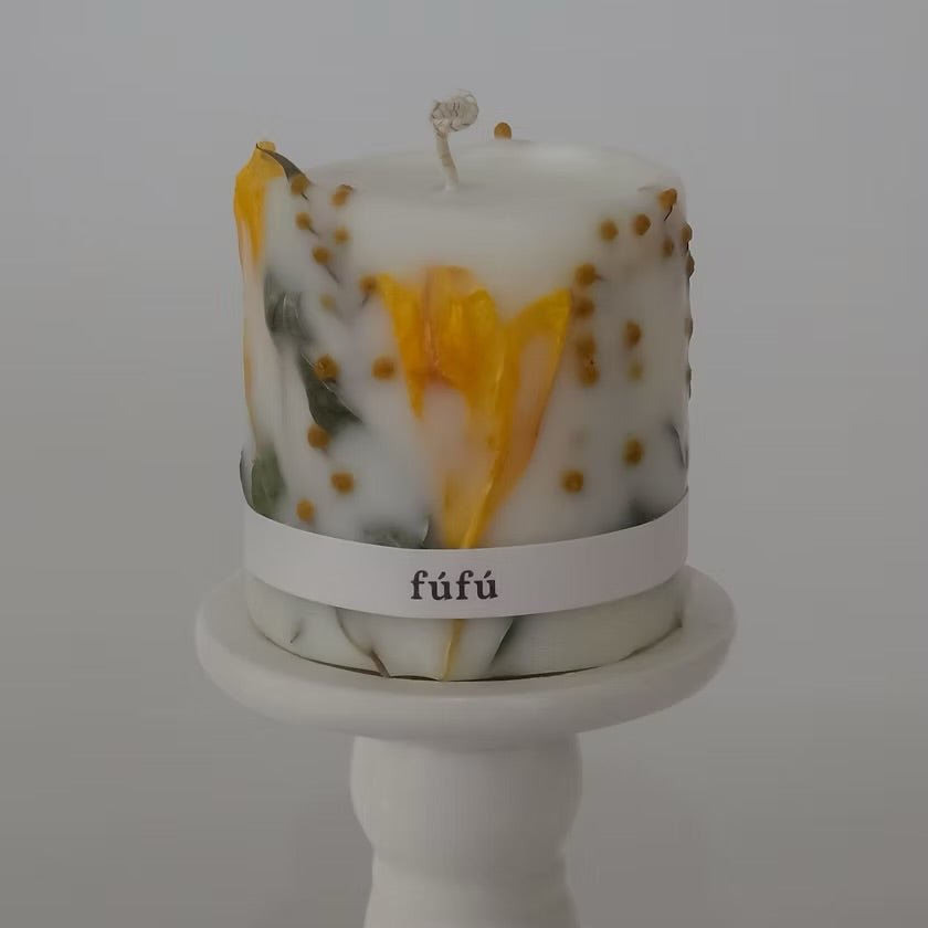 Fú Fú - Sweet Mimosa Dried Flower Candle - The Flower Crate