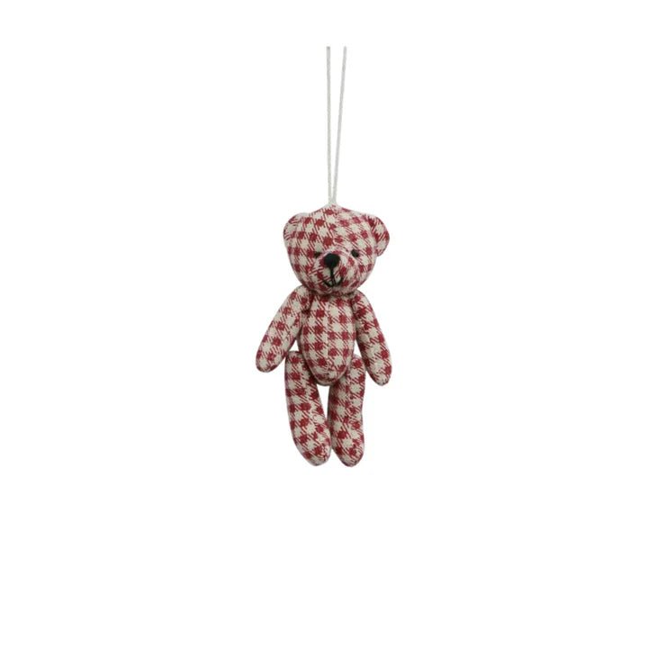 Gingham Teddy Bear Hanging Decorations - The Flower Crate