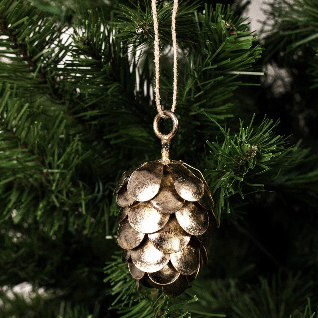 Gold Hanging Pinecone - The Flower Crate