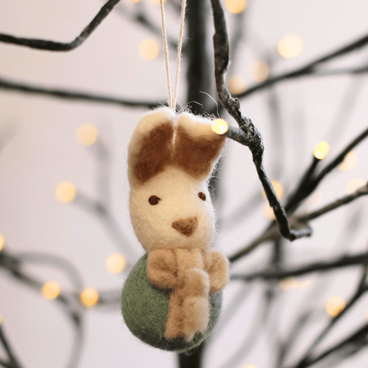 Gry &amp; Sif - Felt Bunny with Bow - The Flower Crate