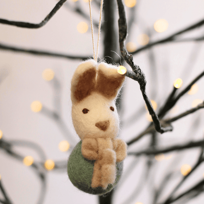 Gry &amp; Sif - Felt Bunny with Bow - The Flower Crate