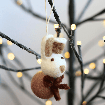 Gry &amp; Sif - Felt Bunny with Bow - The Flower Crate