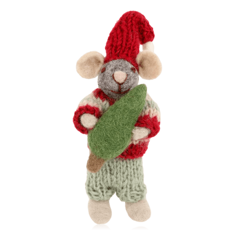 Gry & Sif - Mouse with Tree Hanging Decoration - The Flower Crate