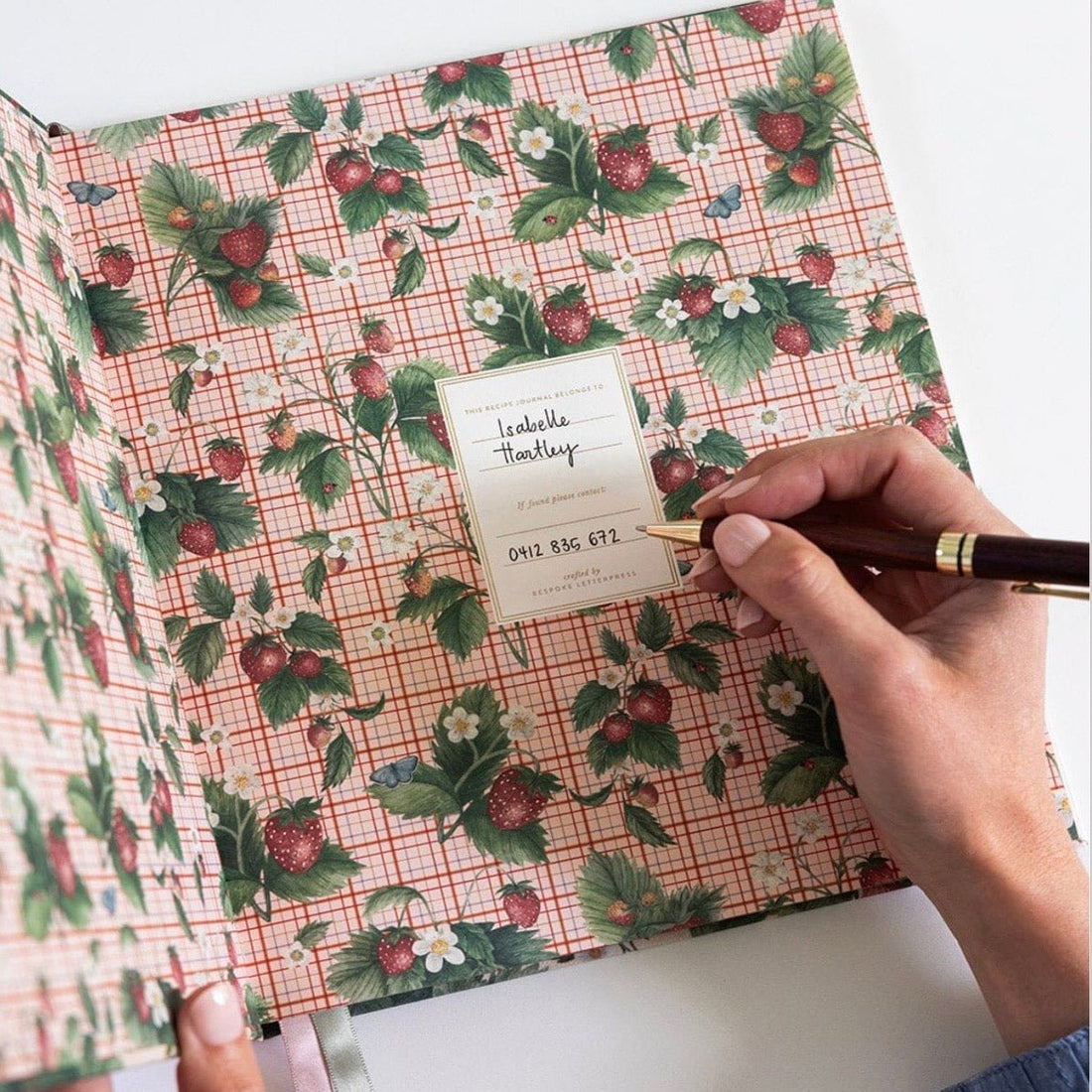 Heirloom Recipe Book Journal - Strawberries - The Flower Crate