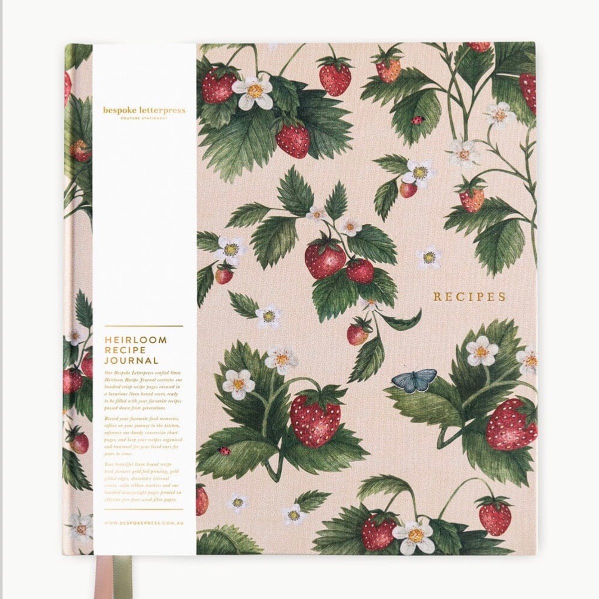 Heirloom Recipe Book Journal - Strawberries - The Flower Crate