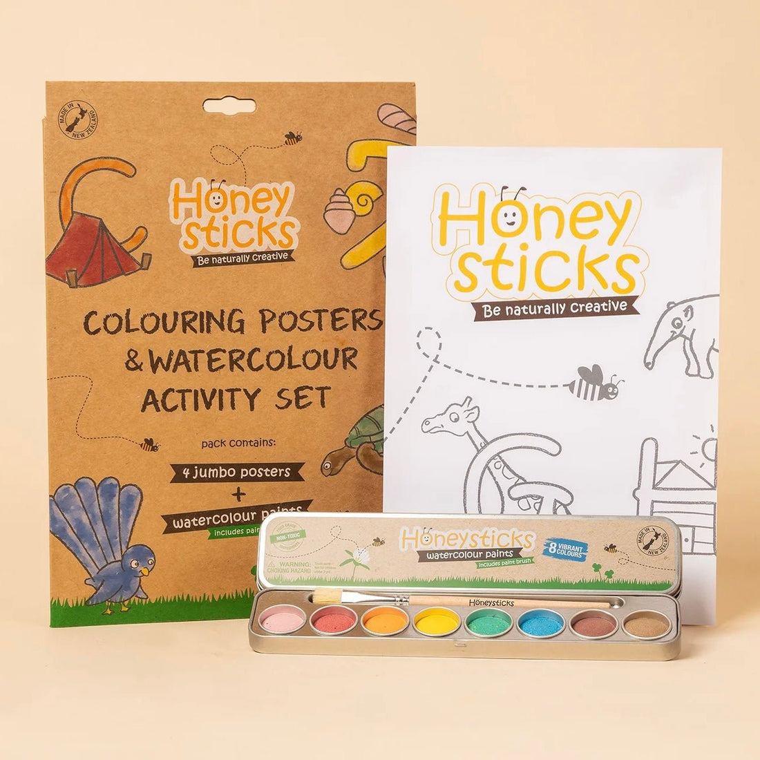 Honeysticks - Jumbo Posters &amp; Watercolour Activity Set - The Flower Crate