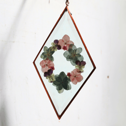 Hydrangea Ranger - Pressed Flower Suncatcher, Diamond Large - The Flower Crate
