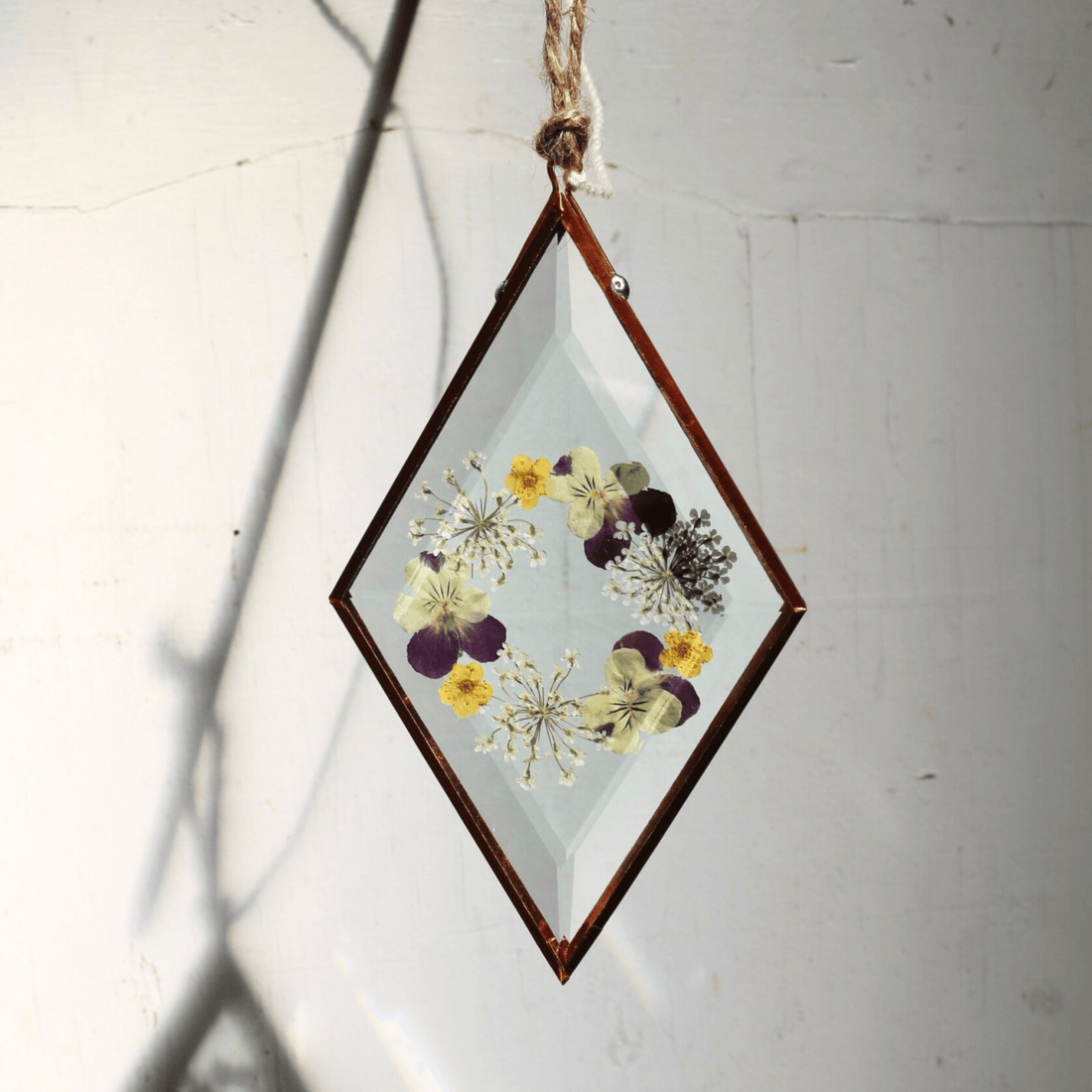 Hydrangea Ranger - Pressed Flower Suncatcher, Diamond Medium - The Flower Crate