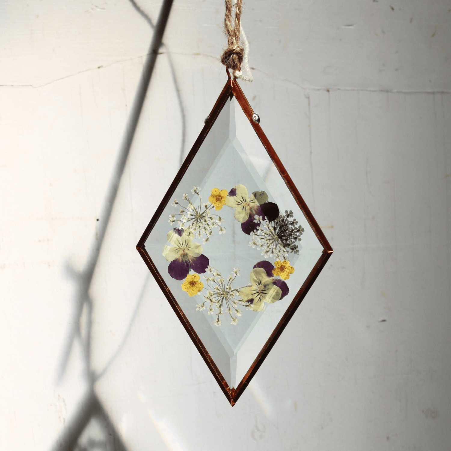 Hydrangea Ranger - Pressed Flower Suncatcher, Diamond Medium - The Flower Crate