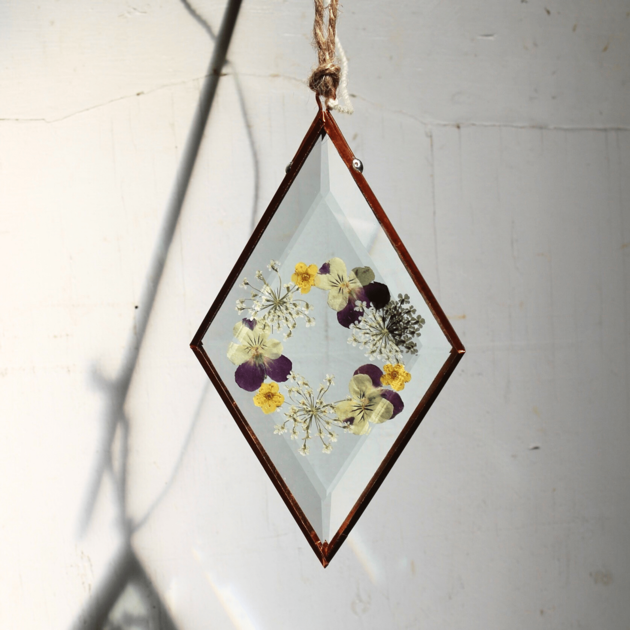Hydrangea Ranger - Pressed Flower Suncatcher, Diamond Medium - The Flower Crate